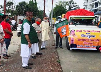 विधायक के प्रयास से मसूरी भेजे गए 600 राशन किट