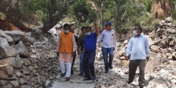 विधायक शक्तिलाल जी ने किया आपदा प्रभावित क्षेत्रों का दौरा