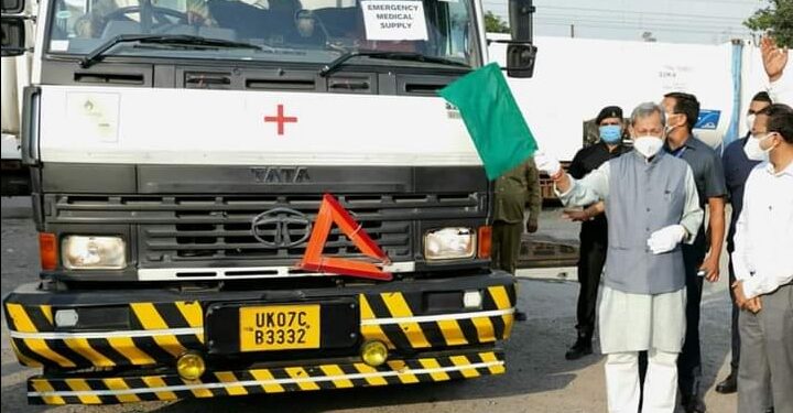 गढ़वाल और कुमाऊं मंडल भेजी गई आक्सीजन एक्सप्रेस