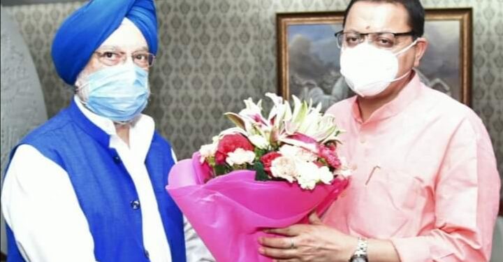 केंद्रीय मंत्री हरदीप पुरी से हुई मुलाकात में मुख्यमंत्री धामी ने रखे कई मुद्दे