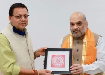 मुख्यमंत्री धामी ने की गृहमंत्री श्री अमित शाह से शिष्टाचार भेंट