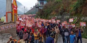 भाजपा के तीन दावेदारों के शक्ति प्रदर्शन में बदली घनसाली की संकल्प रैली