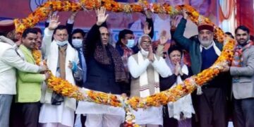 रक्षामंत्री राजनाथ सिंह व मुख्यमंत्री पुष्कर धामी की उपस्थिति में विजय संकल्प रैली का समापन