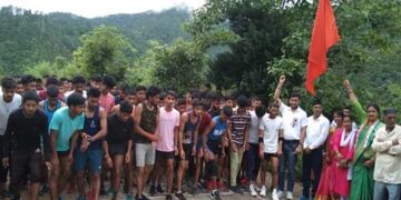 आजादी के अमृत महोत्सव पर फलेंडा में 1600  मीटर दौड़ का आयोजन