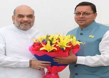 CM धामी ने की केन्द्रीय गृह मंत्री से शिष्टाचार भेंट