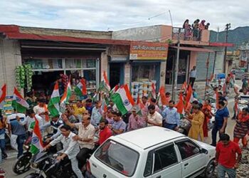 गजा नगर पंचायत में विशाल तिरंगा रैली