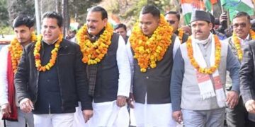 युवा कांग्रेस जिला अध्यक्ष संदीप कुमार का हुआ भव्य स्वागत