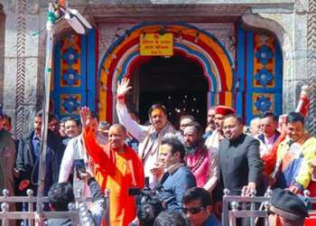 मुख्यमंत्री योगी आदित्यनाथ जी के स्वागत में जय श्री राम के नारों से गूंजी केदारपुरी